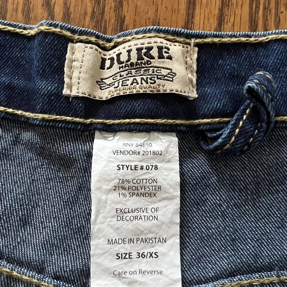 Duke Haband Classic Fit Jeans Men's Size 36 Straight Fit Dark Wash Stretch Denim - Picture 9 of 10